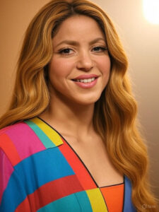 Shakira em performance vibrante, inspirando multidões com sua energia