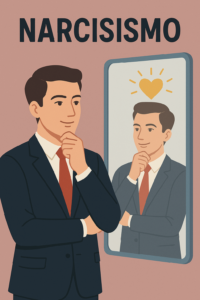 Ilustração representando o narcisismo grandioso e seus impactos emocionais