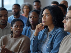 Ilustração representando eventos globais de 2025 impactando a saúde mental