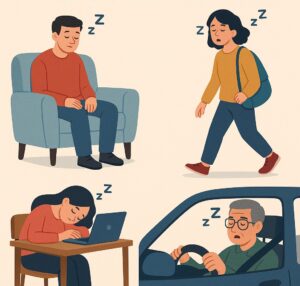 Imagem de um paciente com narcolepsia em ambiente tranquilo