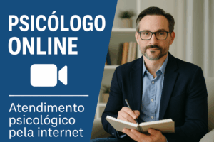 Psicólogo online realizando atendimento virtual de saúde mental