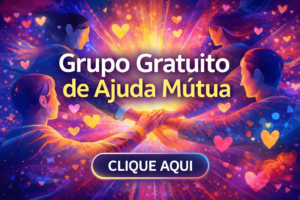 Ilustração simbólica de grupo de apoio mútuo no WhatsApp – pessoas conectadas em círculo